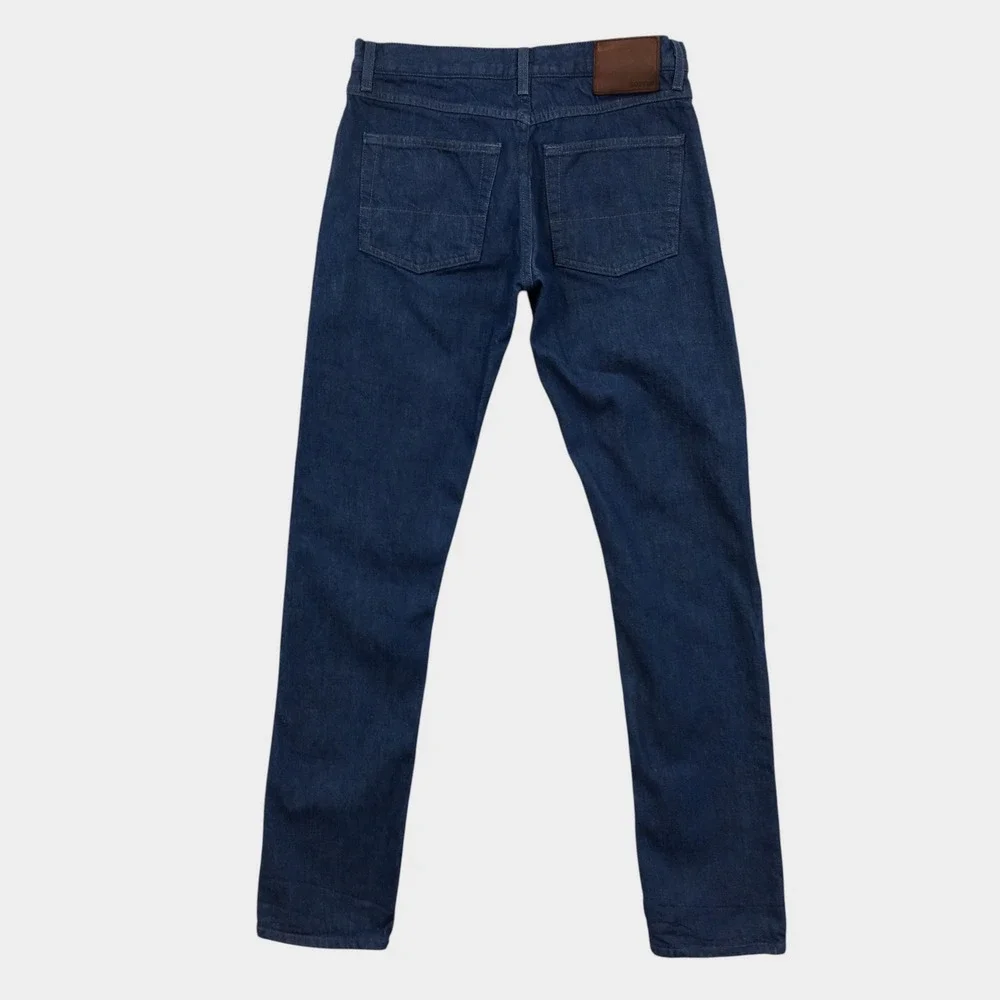 Gustin Mens Slim Fit Raw Denim Jeans Fleece Lined Dark Wash Blue Size 32 #236